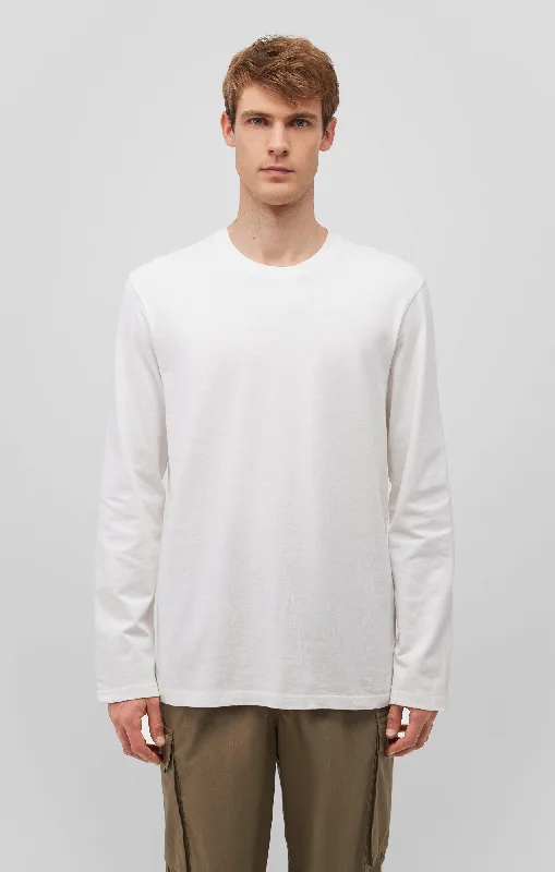 LONG SLEEVE CREW NECK T-SHIRT IN ANTIQUE WHITE