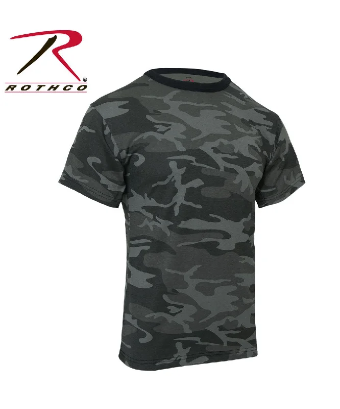 Rothco Short Sleeve Colored Camo T-shirt - Black Camo