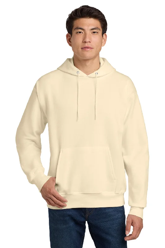 Hanes Mens Ultimate Cotton PrintPro XP Pill Resistant Hooded Sweatshirt Hoodie w/ Pouch Pocket - Natural