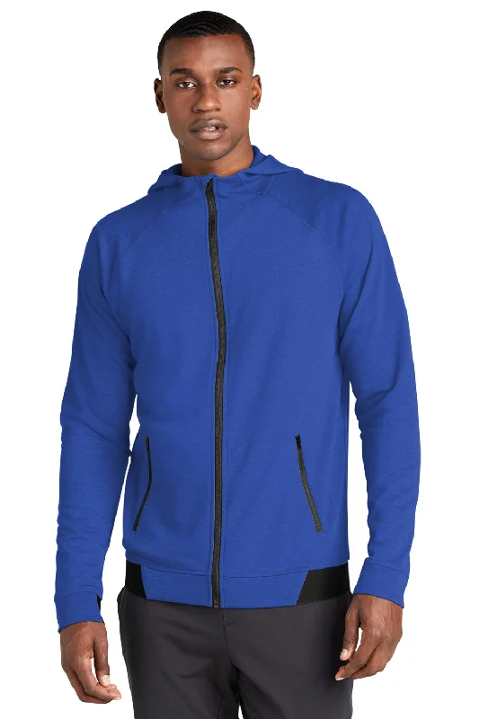 Sport-Tek Mens Strive PosiCharge Full Zip Hooded Sweatshirt Hoodie w/ Pockets - True Royal Blue