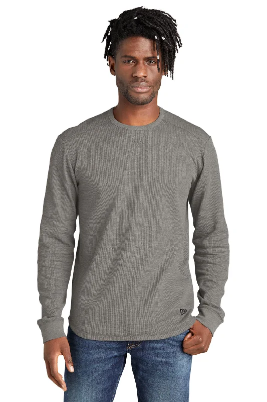 New Era Mens Thermal Crewneck Sweatshirt - Heather Shadow Grey