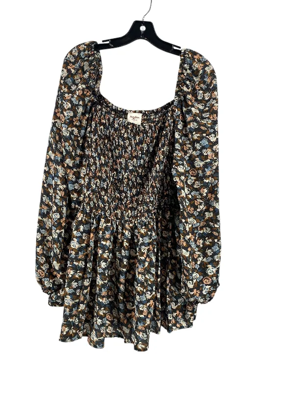 Top 3/4 Sleeve By Hayden La In Floral Print, Size: 2x