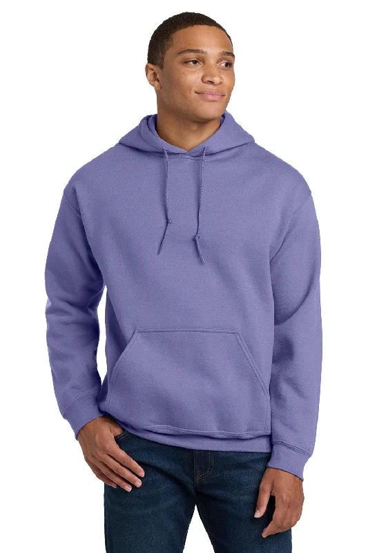 Gildan Mens Pill Resistant Hooded Sweatshirt Hoodie w/ Pouch Pocket - Violet Purple