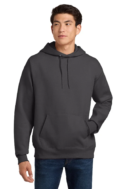 Hanes Mens Ultimate Cotton PrintPro XP Pill Resistant Hooded Sweatshirt Hoodie w/ Pouch Pocket - Smoke Grey