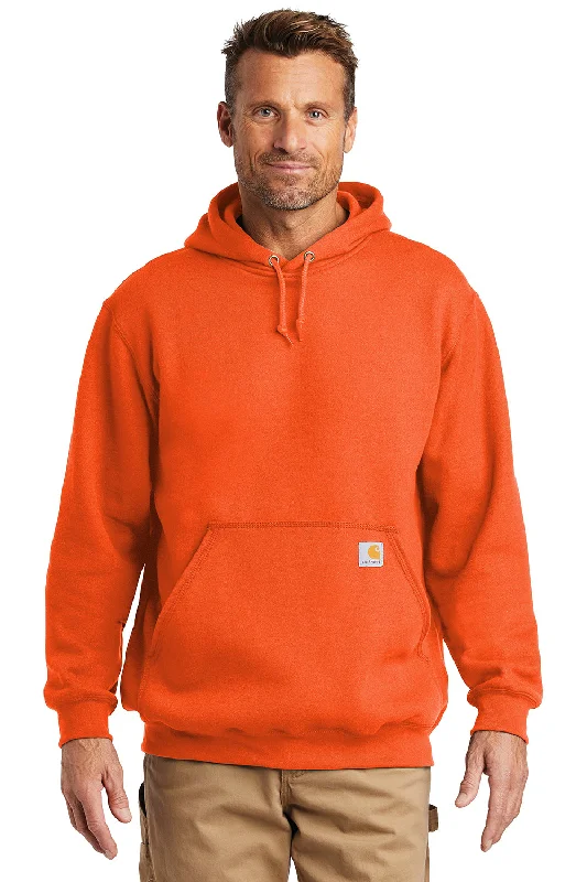 Carhartt Mens Hooded Sweatshirt Hoodie w/ Pouch Pocket - Brite Orange