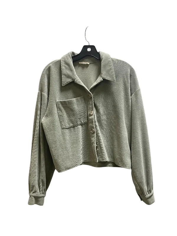 Top Long Sleeve By Madewell In Green, Size: M