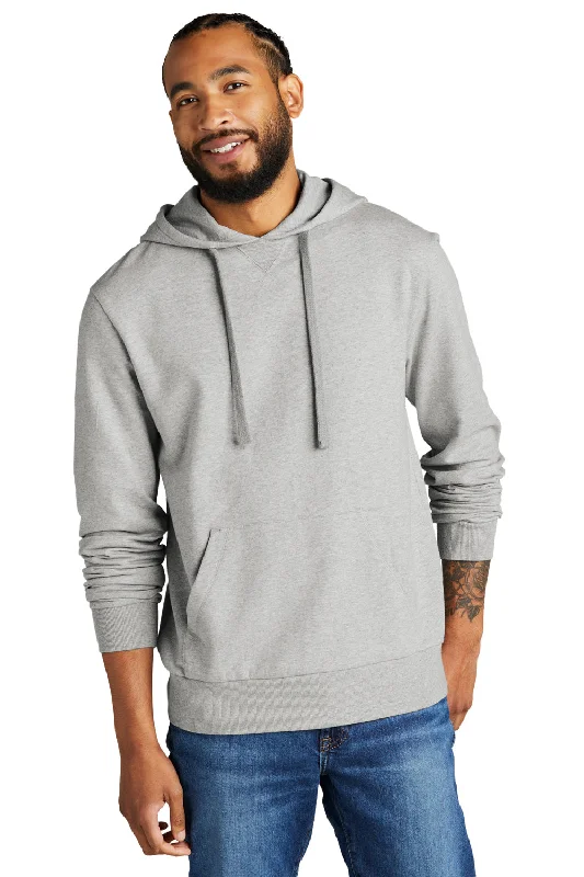 Allmade Mens Organic French Terry Hooded Sweatshirt Hoodie w/ Pouch Pocket - Heather Granite Grey