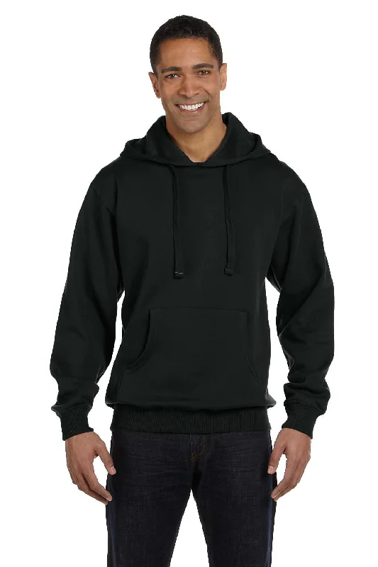 Econscious Mens Hooded Sweatshirt Hoodie w/ Pouch Pocket - Black