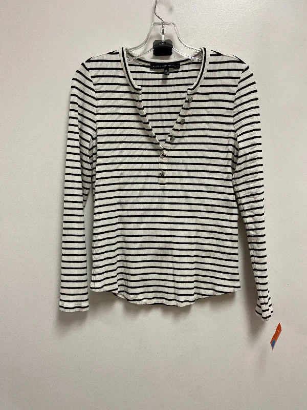 Top Long Sleeve By White House Black Market In Striped Pattern, Size: M