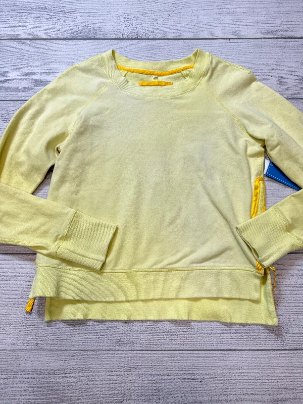 Athletic Top Long Sleeve Collar By Lululemon In Yellow, Size: S