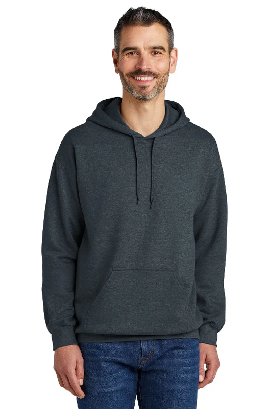 Gildan Mens Softstyle Hooded Sweatshirt Hoodie w/ Pouch Pocket - Heather Dark Grey