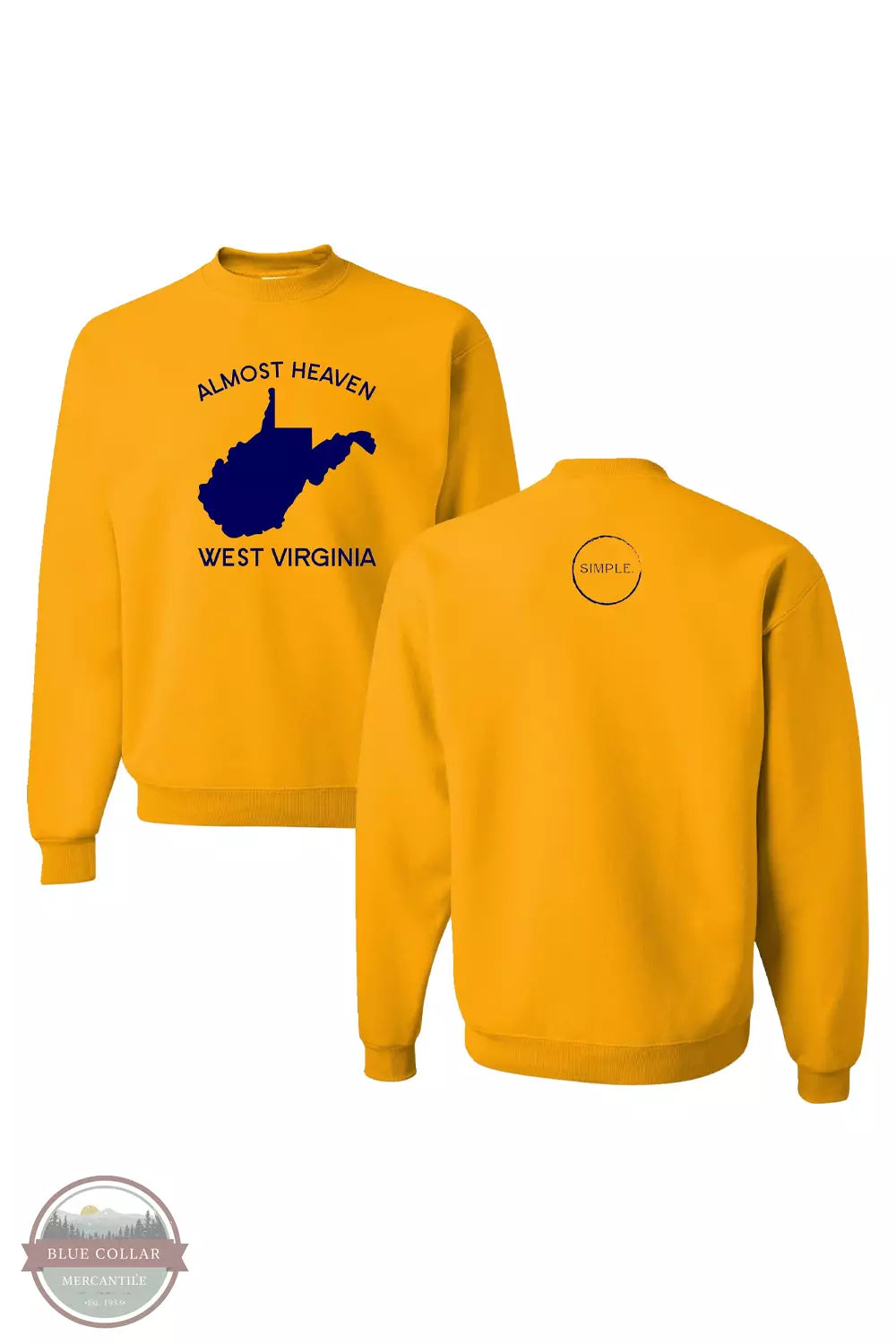 Almost Heaven WV Long Sleeve T-Shirt Simple WEST VIRGINIA