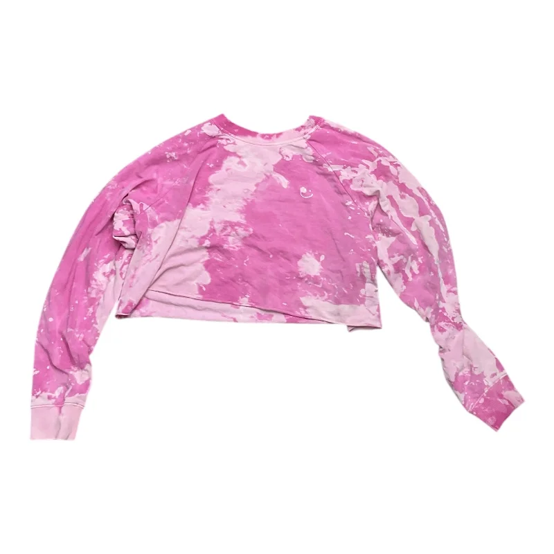 Athletic Top Long Sleeve Crewneck By Spiritual Gangster In Pink, Size: M