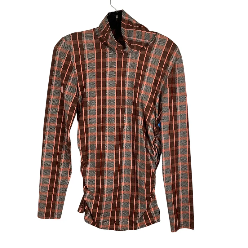 Top Long Sleeve By Cmc In Plaid Pattern, Size: S