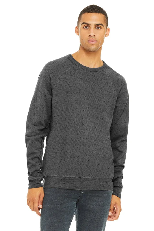 Bella + Canvas Mens Sponge Fleece Crewneck Sweatshirt - Dark Grey Marble Fleece