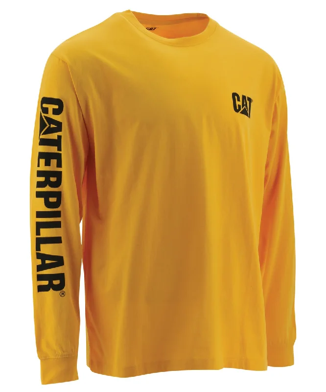 CAT Trademark Banner Long Sleeve T-shirt - Yellow