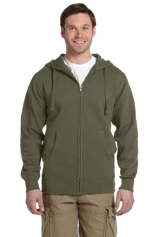 Econscious Mens Full Zip Hooded Sweatshirt Hoodie w/ Pockets - Jungle Green