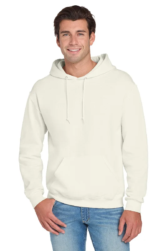 Jerzees Mens NuBlend Pill Resistant Fleece Hooded Sweatshirt Hoodie w/ Pouch Pocket - Heather Sweet Cream