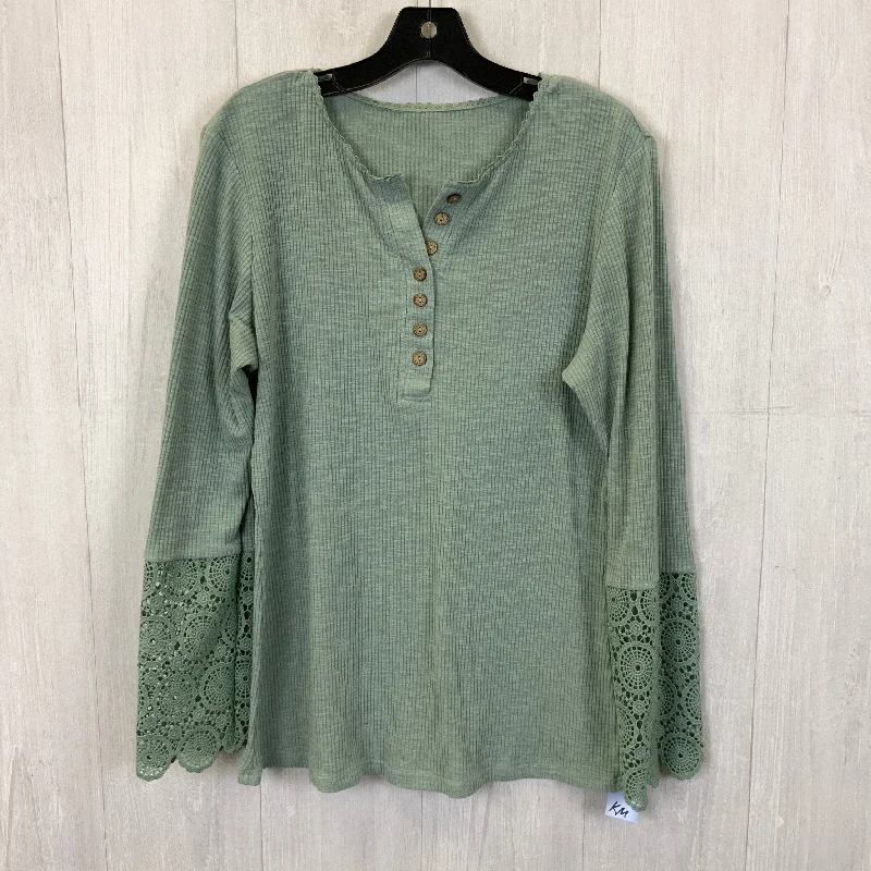 Top Long Sleeve By Clothes Mentor In Green, Size: Xl