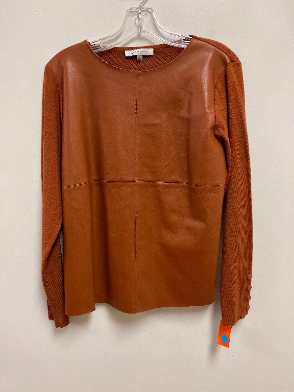 Top Long Sleeve By Sioni In Tan, Size: M