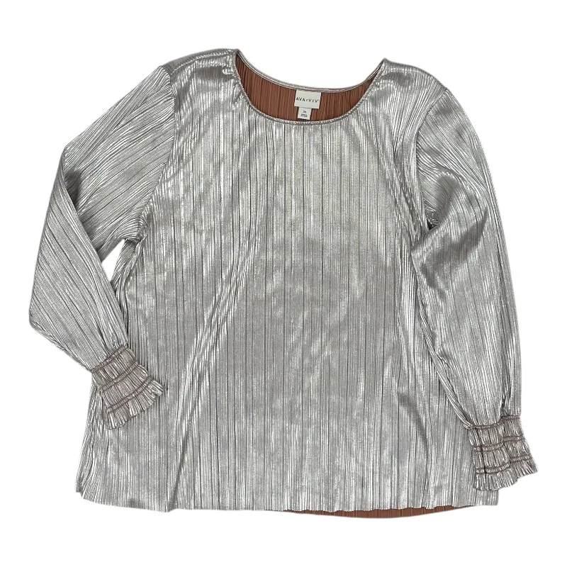 Top Ls By Ava & Viv In Silver, Size:3X