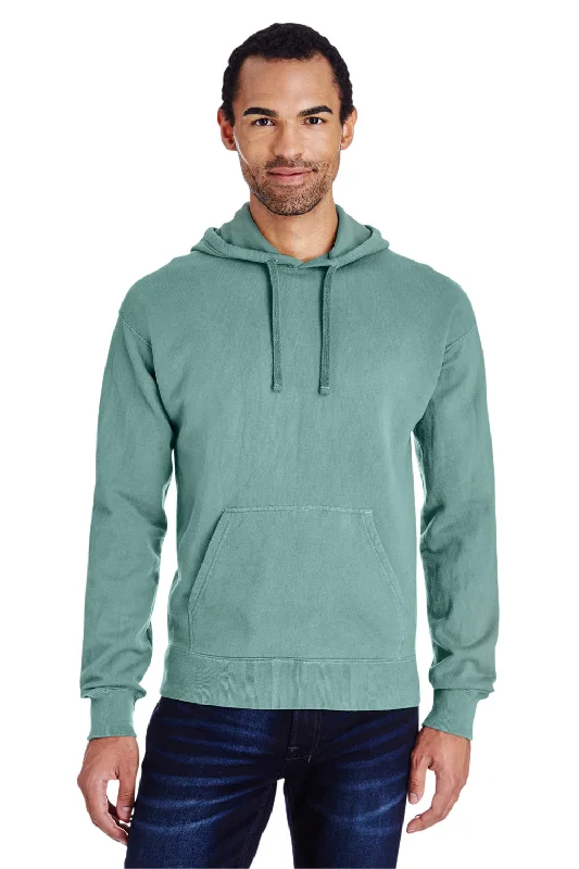 ComfortWash By Hanes Mens Hooded Sweatshirt Hoodie w/ Pouch Pocket - Cypress Green