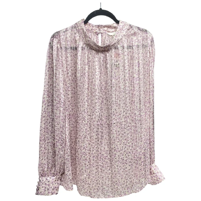 Top Long Sleeve By H&m In Purple & White, Size: Xxl