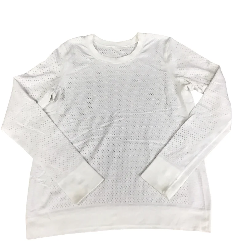 Athletic Top Long Sleeve Crewneck By Lululemon In White, Size: S