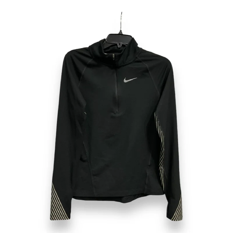 Athletic Top Long Sleeve Collar By Nike Apparel In Black, Size: Xs