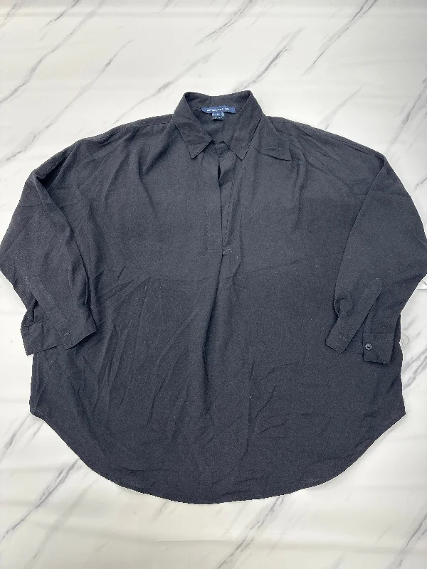 Black Top Long Sleeve Designer French Connection, Size M