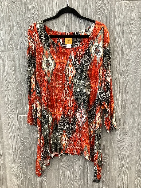 Top 3/4 Sleeve By Ruby Rd In Orange, Size: 3x