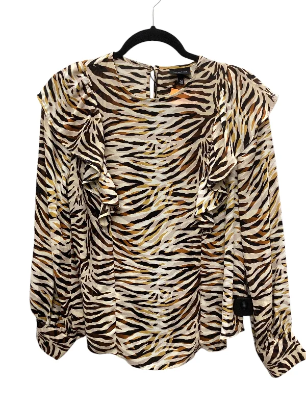 Top Long Sleeve By Who What Wear In Animal Print, Size: Xs