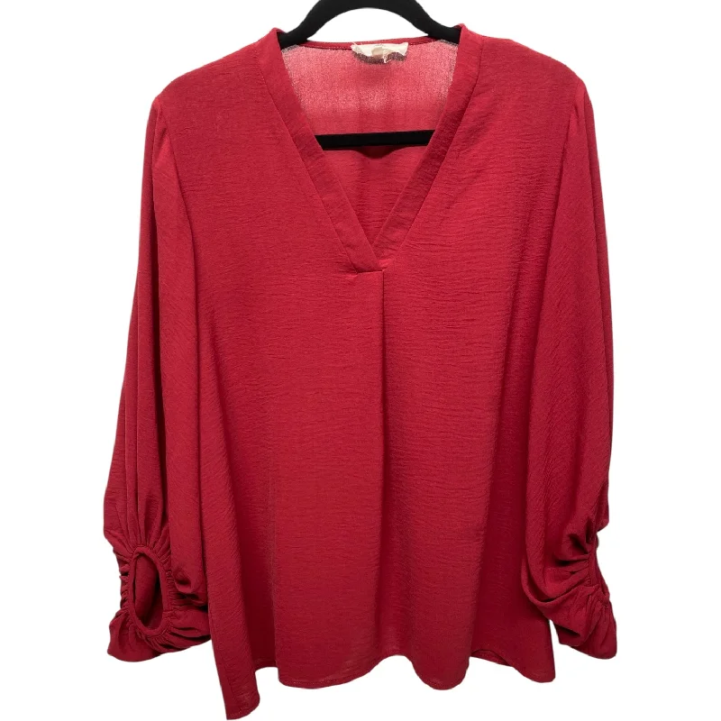 Top Long Sleeve By Entro In Red, Size: S