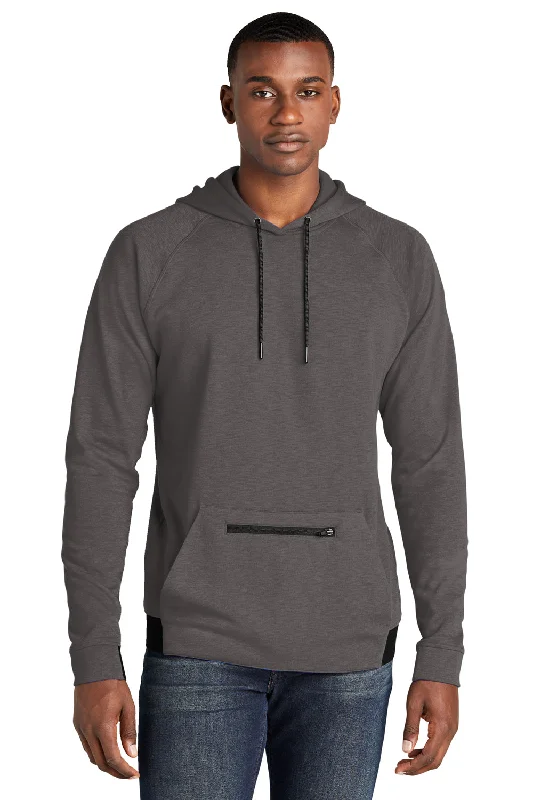 Sport-Tek Mens Strive PosiCharge Hooded Sweatshirt Hoodie w/ Pouch Pocket - Graphite Grey