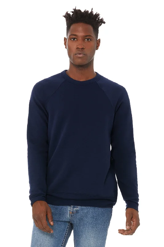 Bella + Canvas Mens Sponge Fleece Crewneck Sweatshirt - Navy Blue