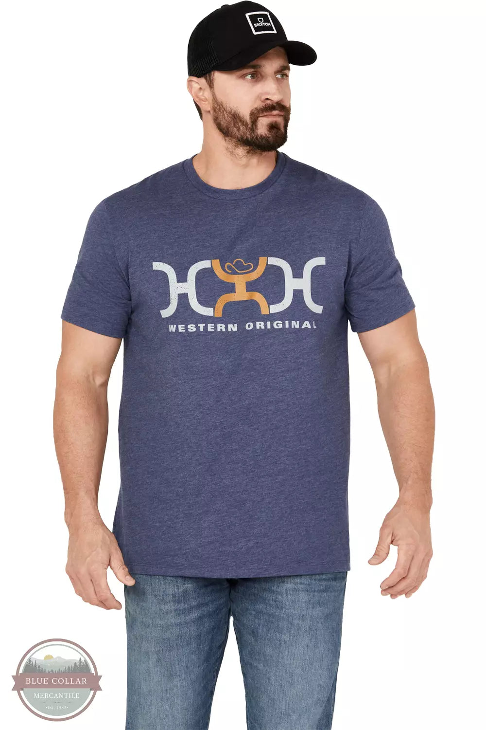 HT1681NV Loop Navy Logo T-Shirt