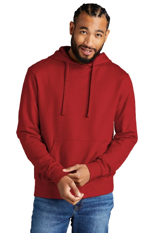 Allmade Mens Organic French Terry Hooded Sweatshirt Hoodie w/ Pouch Pocket - Revolution Red