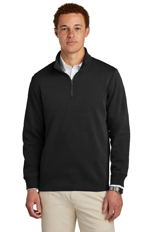 Brooks Brothers Mens Double Knit 1/4 Zip Sweatshirt - Deep Black