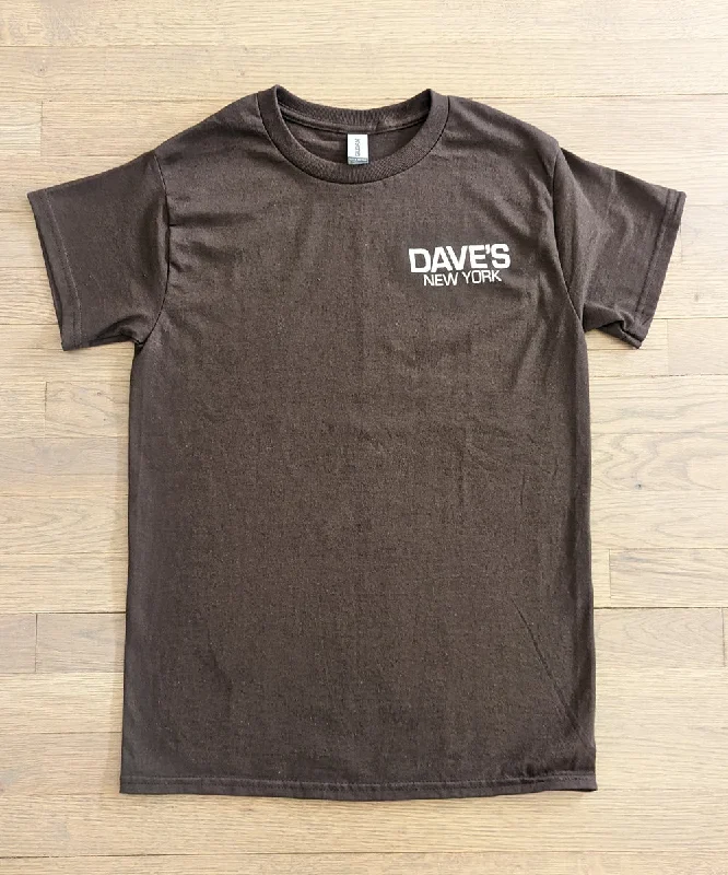 Dave’s New York Work Logo Short Sleeve T-Shirt - Dark Brown