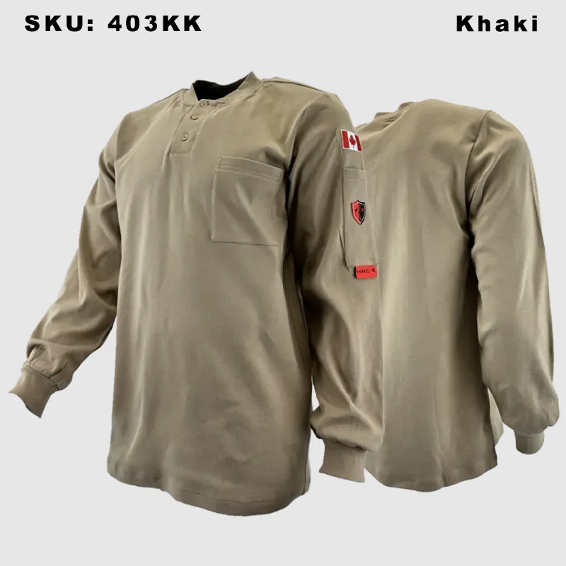 Atlas FR/AR Khaki Henley Shirt 403KK