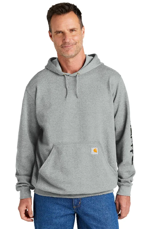 Carhartt Mens Hooded Sweatshirt Hoodie w/ Pouch Pocket - Heather Grey