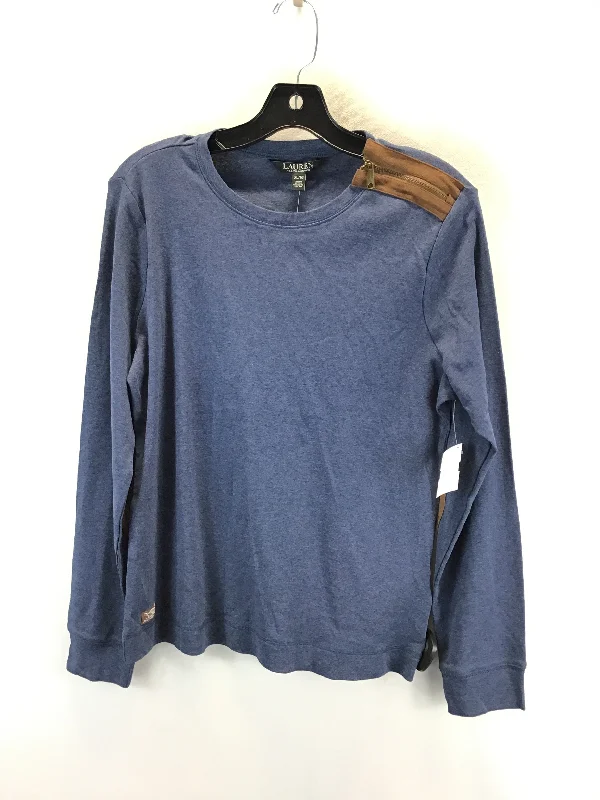 Top Long Sleeve By Lauren By Ralph Lauren In Blue, Size: Xl