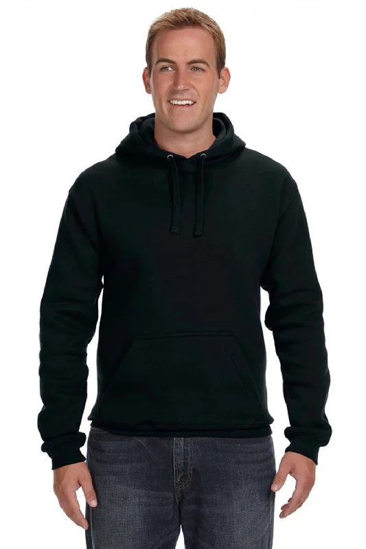 J America Mens Premium Fleece Hooded Sweatshirt Hoodie w/ Pouch Pocket - Black