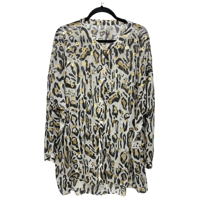 Top Long Sleeve By Cato In Animal Print, Size: Xl