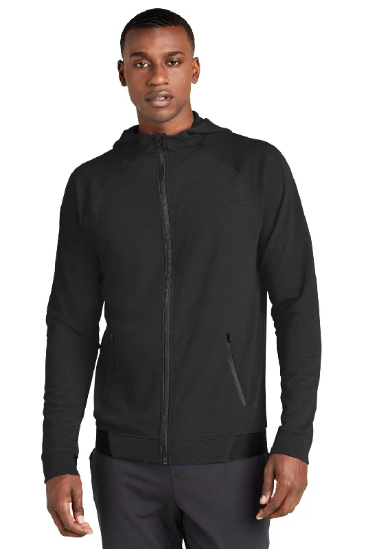 Sport-Tek Mens Strive PosiCharge Full Zip Hooded Sweatshirt Hoodie w/ Pockets - Black