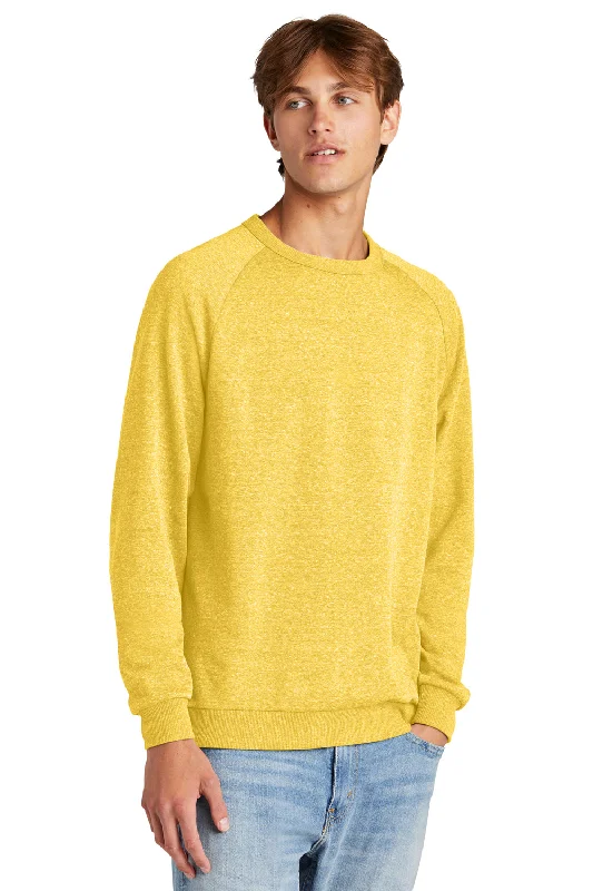 District Mens Perfect Tri Fleece Crewneck Sweatshirt - Heather Ochre Yellow