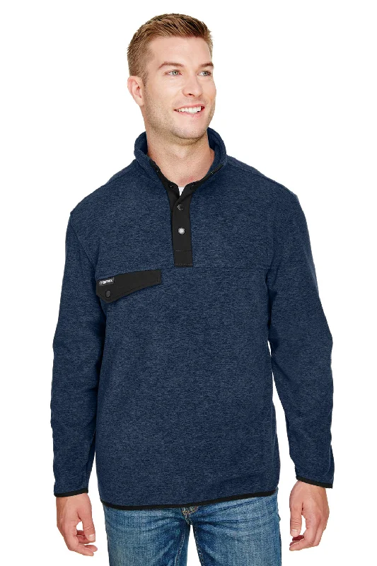 Dri Duck Mens Denali Fleece UPF 50+ 1/4 Zip Sweatshirt w/ Pocket - Navy Blue