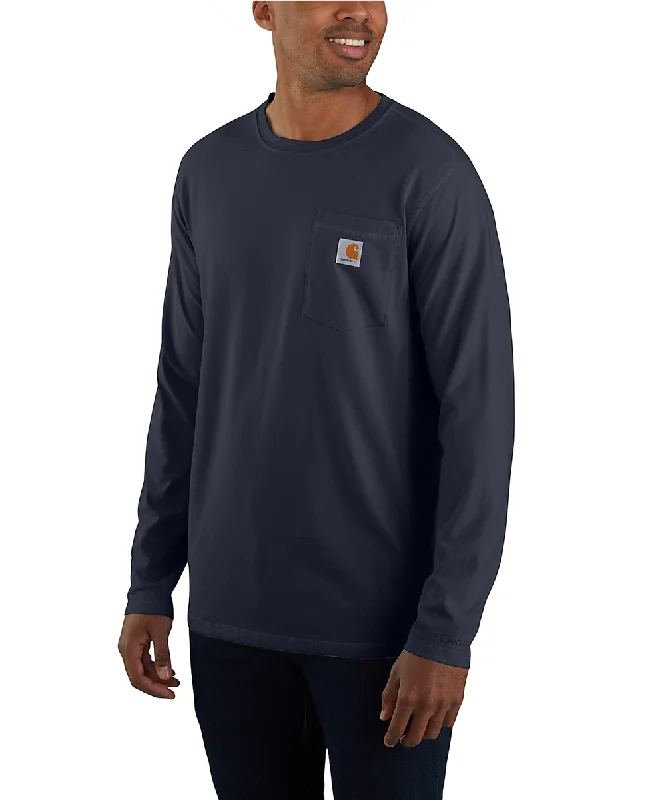 Carhartt Men's Force Long Sleeve Pocket T-shirt - Navy