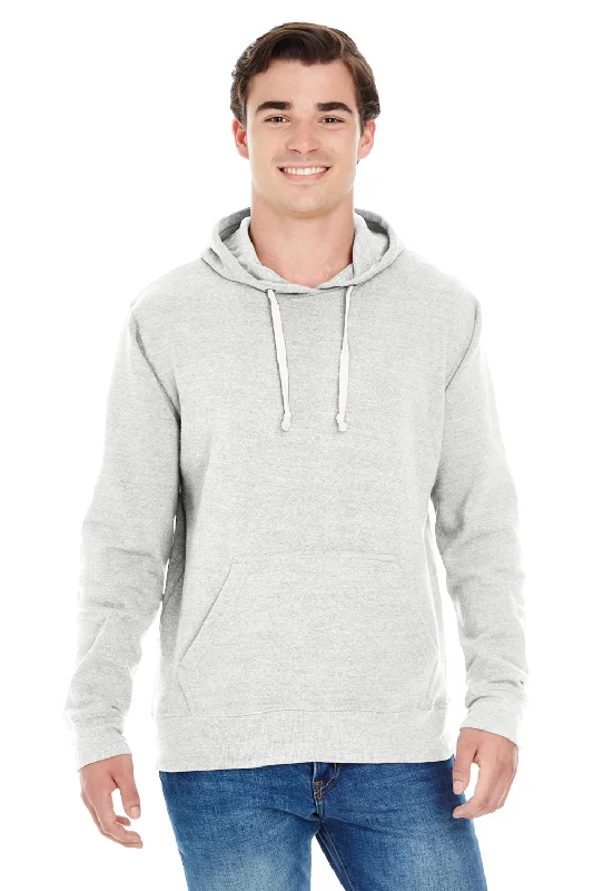 J America Mens Fleece Hooded Sweatshirt Hoodie w/ Pouch Pocket - Antique White