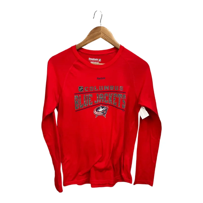 Athletic Top Long Sleeve Crewneck By Reebok In Red, Size: L